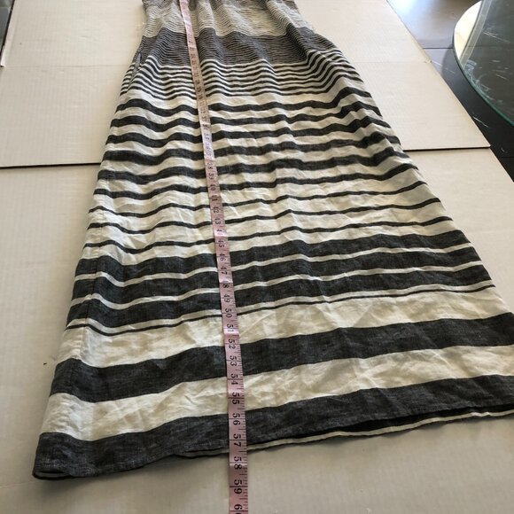 Tommy Bahama Women’s Linen Maxi Dress Size XS Gray White Stripped Beach Vacation - Picture 7 of 8